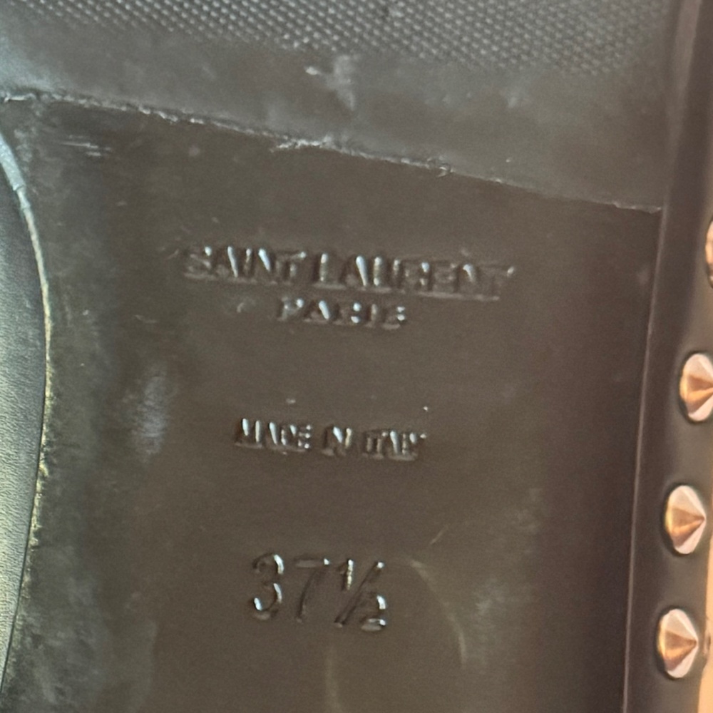 Saint Laurent, Studded Black Flats 37.5 - Picture 7 of 7